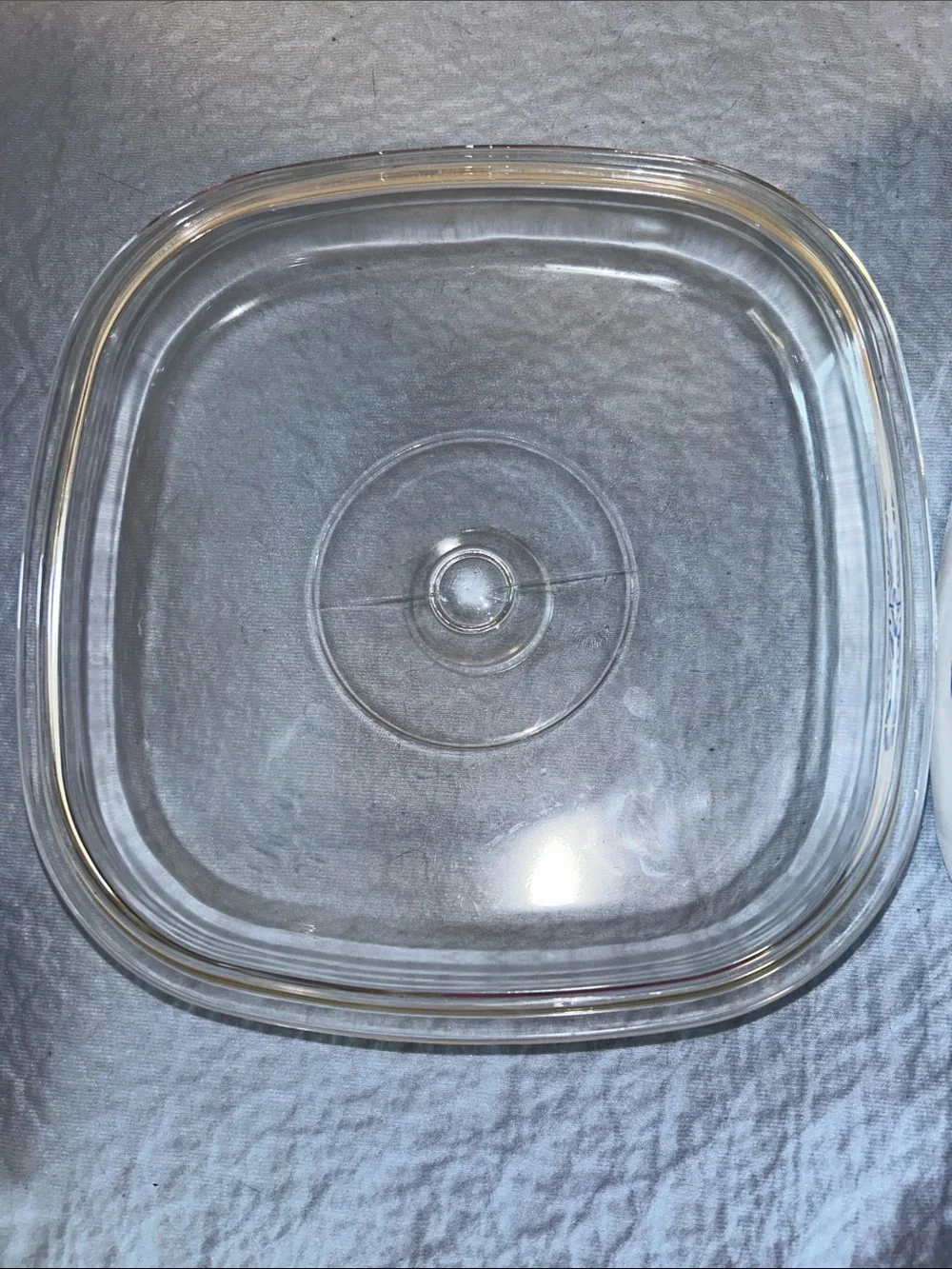 CorningWare casserole dish featuring the iconic Blue Cornflower pattern